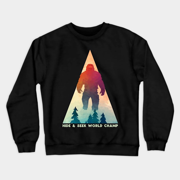 Geometric Sasquatch Hide and Seek Crewneck Sweatshirt by DanielLiamGill